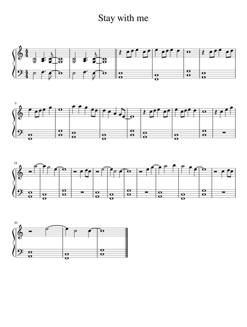 Stay with me (piano easy version)