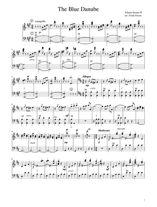 The Blue Danube Accordion Solo Johann Strauss II