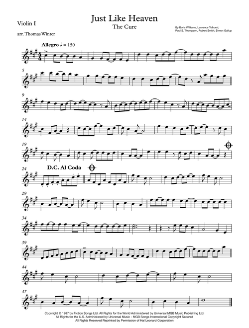 Just Like Heaven (Arr. Thomas Winter) - The Cure (String Quartet)