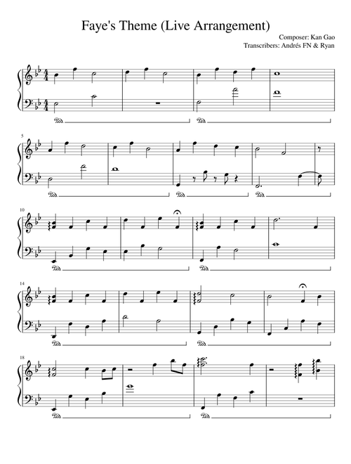 Faye's Theme - Live Arrangement (Finding Paradise)