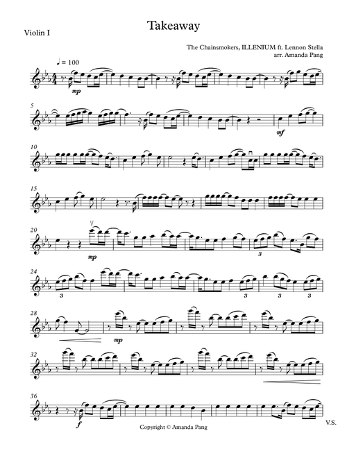 Take Away (Arr. Amanda Pang) - The Chainsmokers (String Quartet)