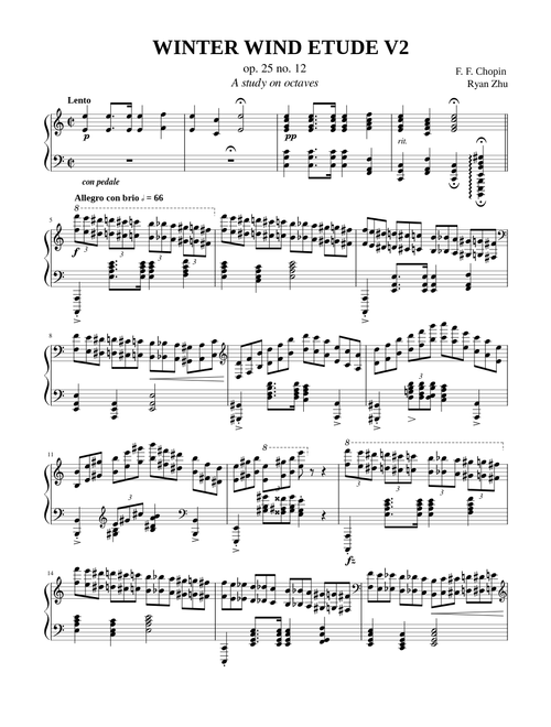 Chopin - Etude Op. 25 No. 11 "Winter Wind" (VARIATION)