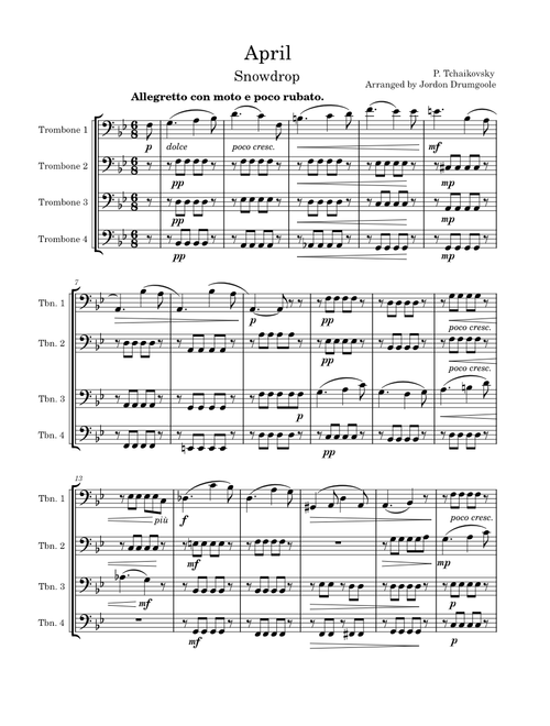 April from "The Seasons" for Trombone Quartet