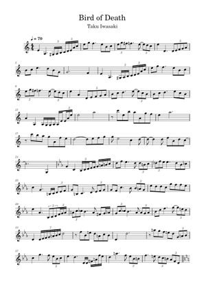 Bird of Death「死の鳥」for Cello and Piano – Iwasaki Taku Sheet