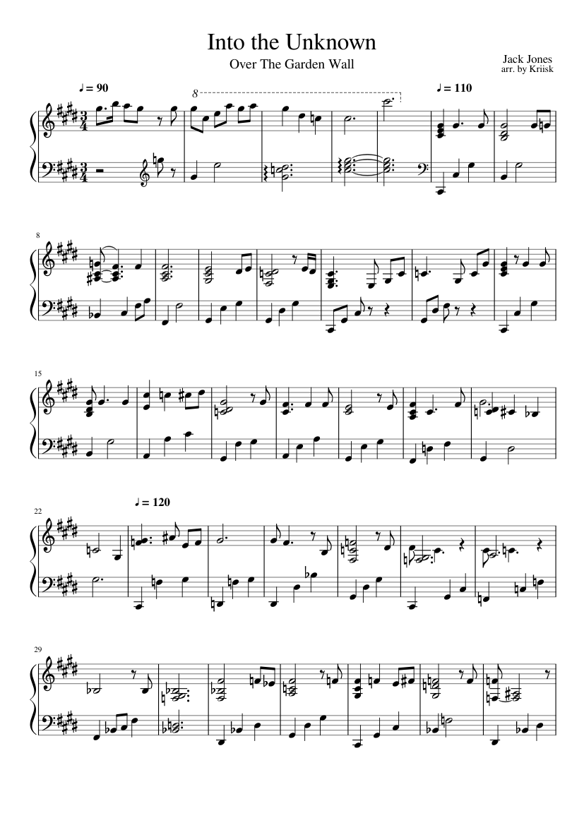 Into the Unknown Sheet music for (Solo) | Musescore.com