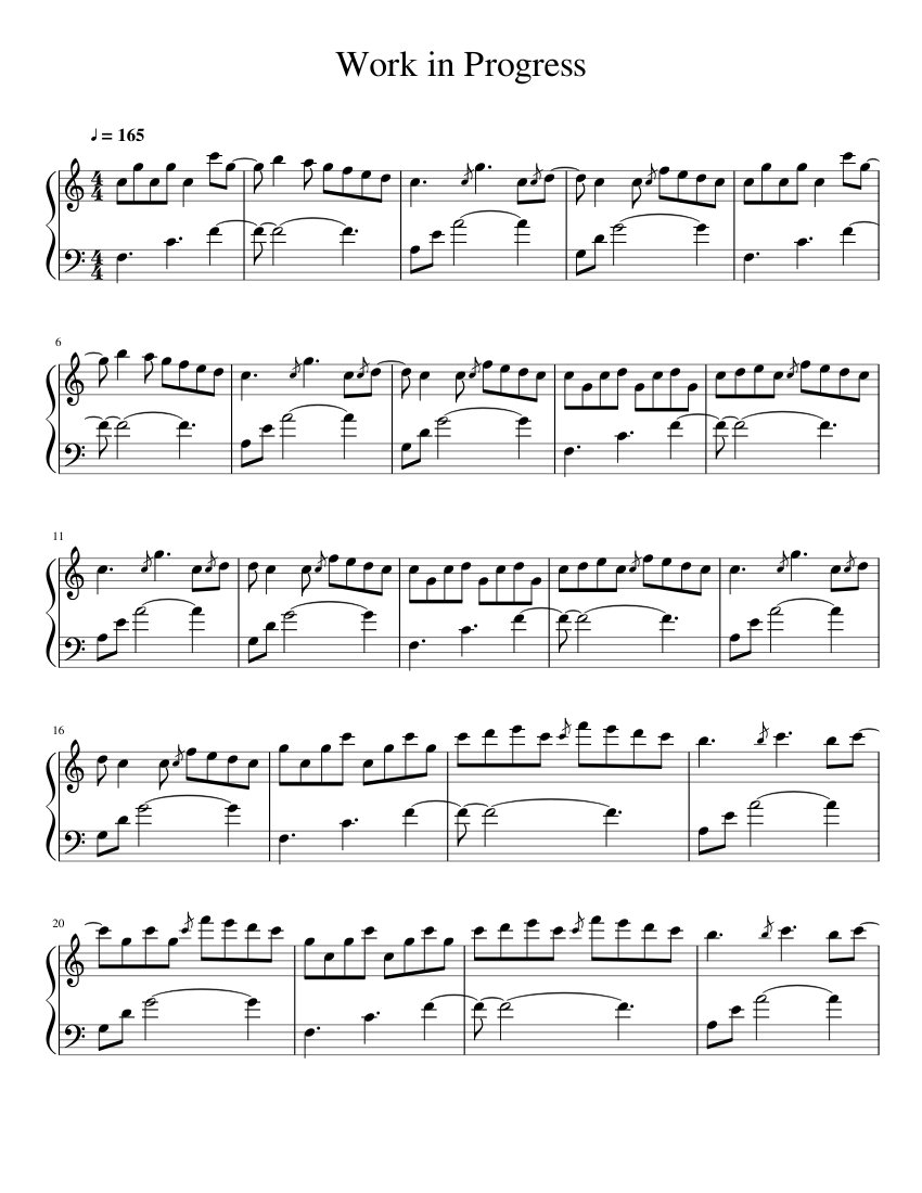 Work in Progress Sheet music for Piano (Solo) | Musescore.com