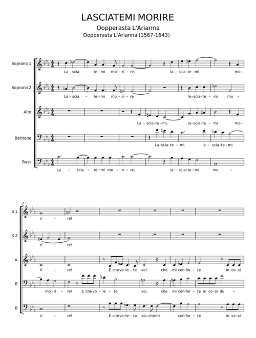 Lasciatemi morire - Claudio Monteverdi