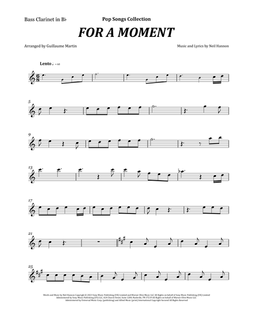 For A Moment (Arr. Guillaume Martin) - Neil Hannon (Clarinet Solo)