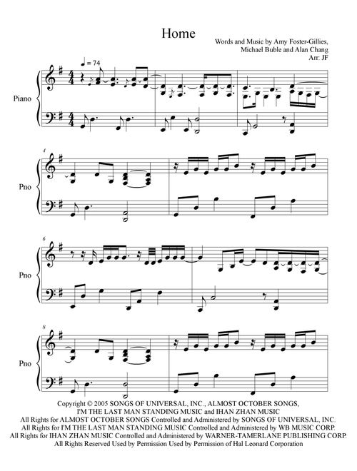 Home (Arr. Jerremy Fender) - Blake Shelton (Piano Solo)