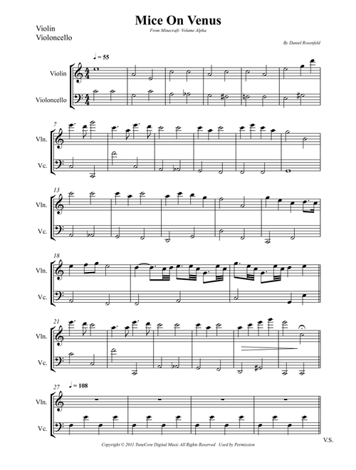 Mice On Venus (Arr. Wesley S. SIlva) - C418 (Instrumental Duet)