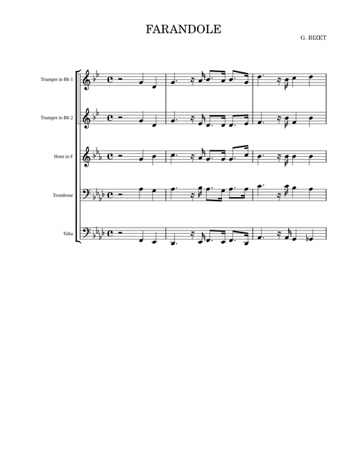 Farandole – Georges Bizet Farandole - Bizet for brass quintet