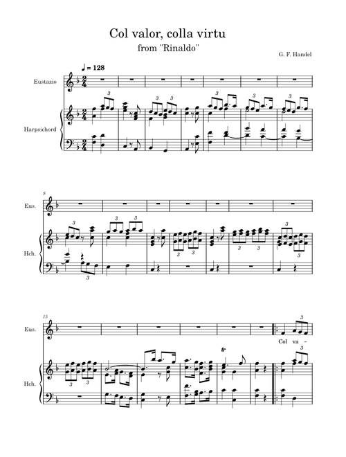 Col valor, colla virtu - G. F. Handel