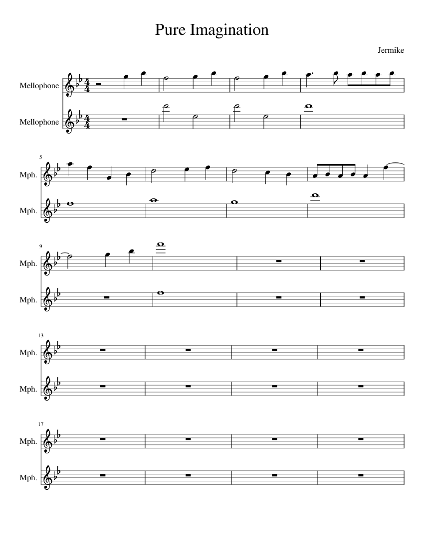 Pure Imagination Sheet music for Mellophone (Brass Duet)