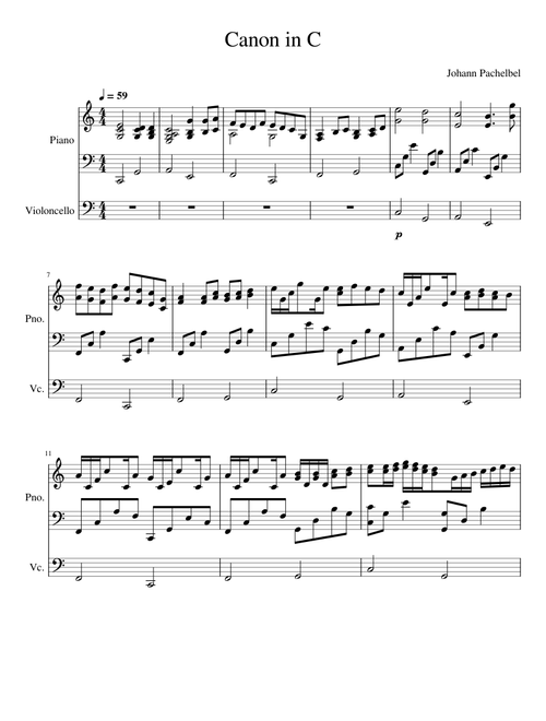 Canon in c – Johann Pachelbel Canon in C – Johann Pachelbel