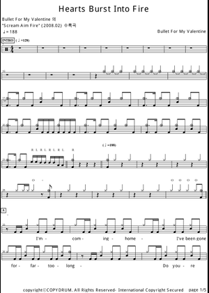 Hearts burst into fire – Bullet for My Valentine Sheet Music for