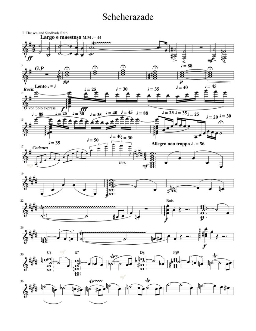 Scheherazade for guitar [WORK IN PROGRESS] Sheet music for Guitar (Solo) |  Musescore.com