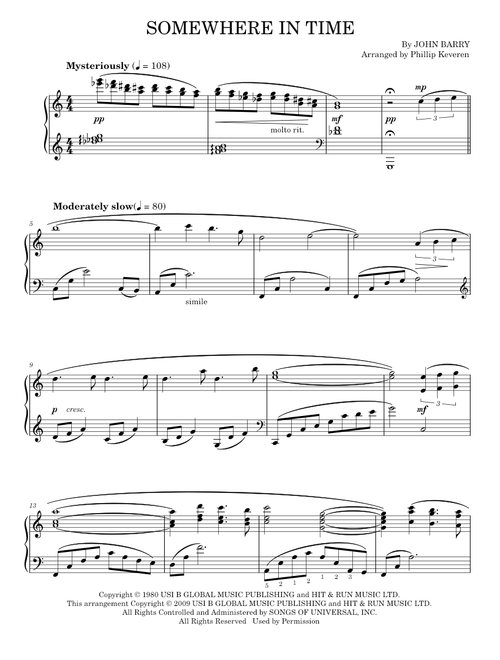 Somewhere in time - John Barry