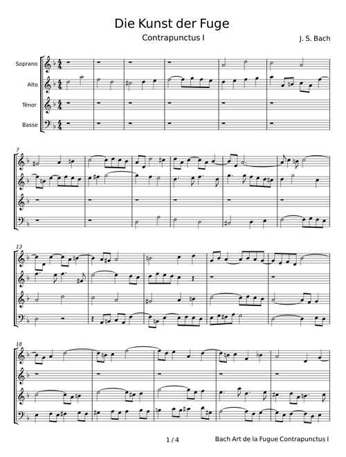 Die Kunst der Fuge - J. S. Bach (Tausig)