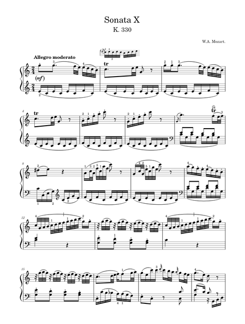 Sonata No. 10, 1st Movement K. 330