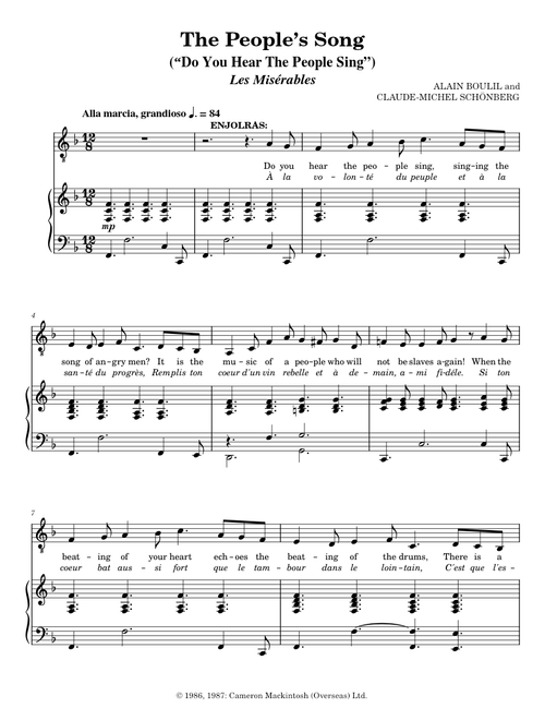 The People's Song ("Do You Hear The People Sing?") - Claude-Michel Schönberg from Les Misérables