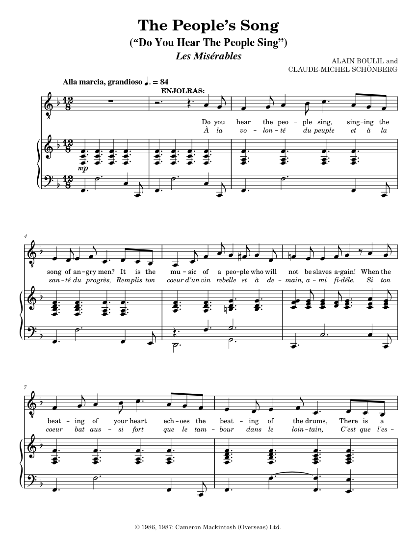 楽譜 Claude Michel Schonberg: Les Miserables Medley  SATB . Partitions pour SATB  Accompagnement Piano Amazon.co.jp: Claude Michel Schonberg: Les Miserables