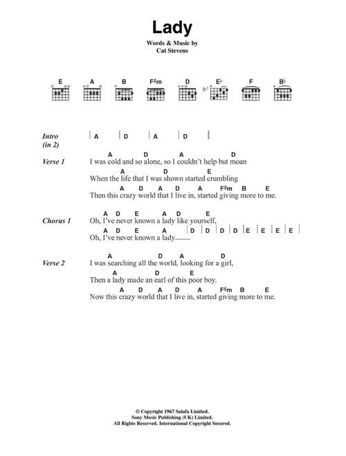 Lady - Cat Stevens (Guitar Chords-Lyrics)