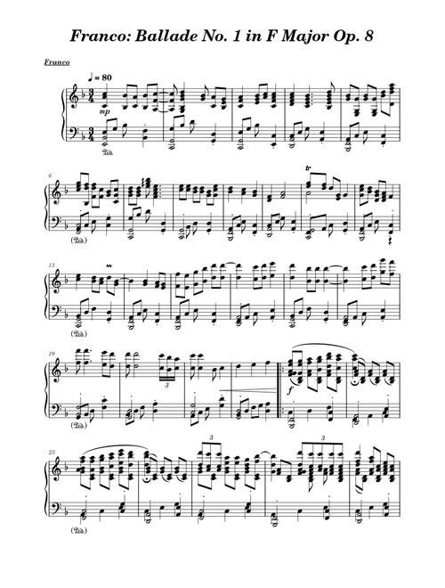 Franco: Ballade No. 1 in F Major Op. 8