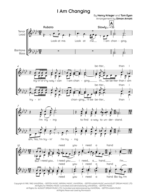 I Am Changing (Arr. Simon Arnott) - Musical (Original Cast) (Choral, SSAA)
