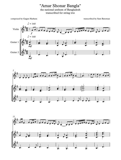 Amar Shonar Bangla (Arr. Sam Bateman) - Gagan Harkara (Small Ensemble)