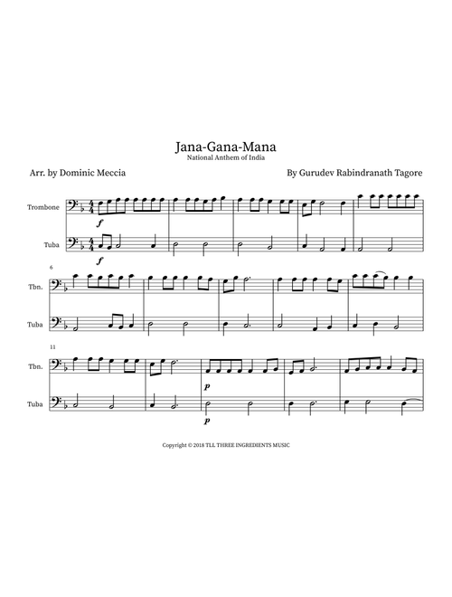 Jana Gana Mana (Arr. Dominic Meccia) - David Davidson, Scott Dente, Kenneth Lewis (Instrumental Duet)