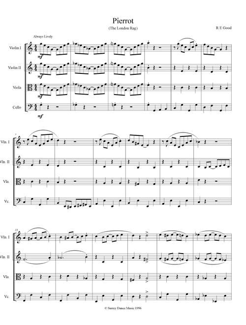 Pierrot (The London Rag) - Bob Good (String Quartet)