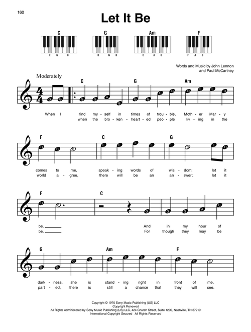 Let It Be - The Beatles, Kris Allen (Super Easy Piano)