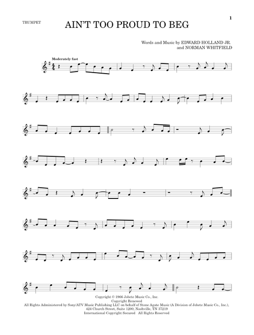 Ain't Too Proud To Beg - The Temptations (Trumpet Solo)