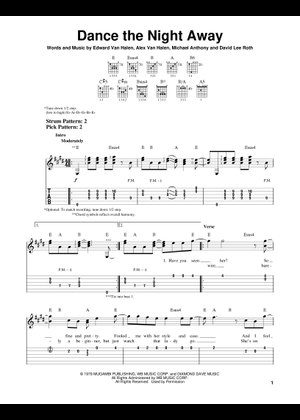 Play Official version of Dance the night away Sheet Music by Van