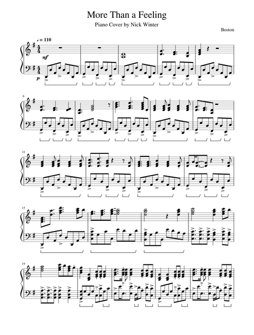 More Than a Feeling (Boston) - Piano Cover