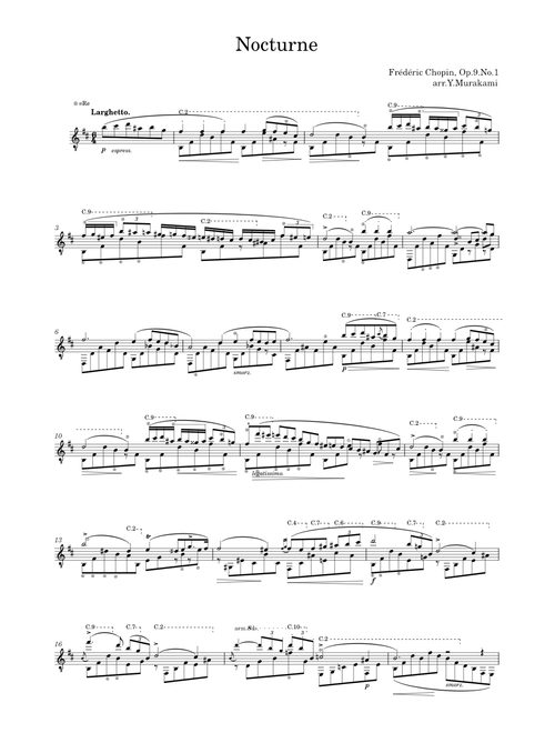 Nocturne (F.Chopin, Op.9. No.1)（for Guiter Solo）