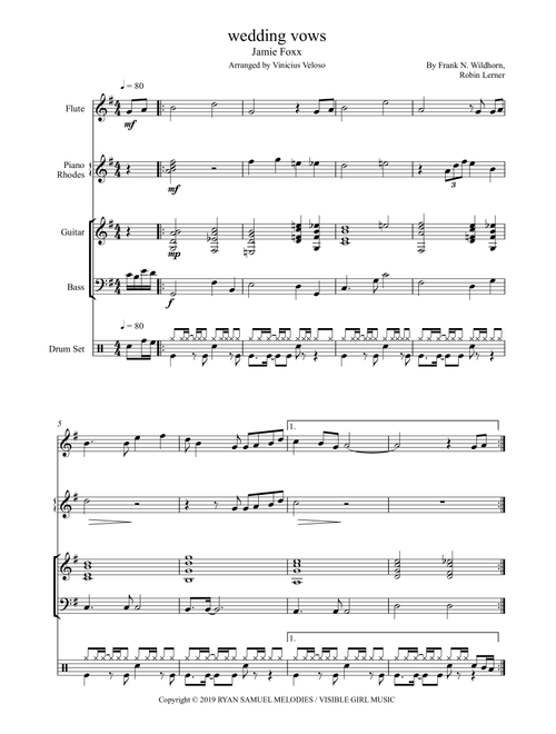 Wedding Vows (Arr. Arranged by Vinicius Veloso) - Jamie Foxx (Small Ensemble)