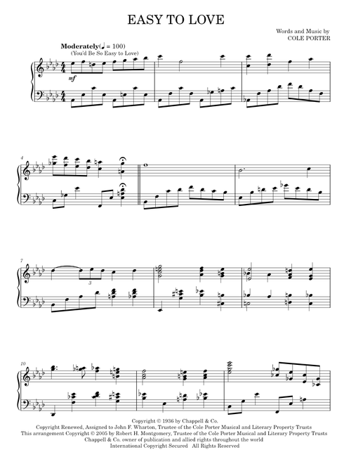 Easy To Love (You'd Be So Easy To Love) - Cole Porter (Piano Solo)