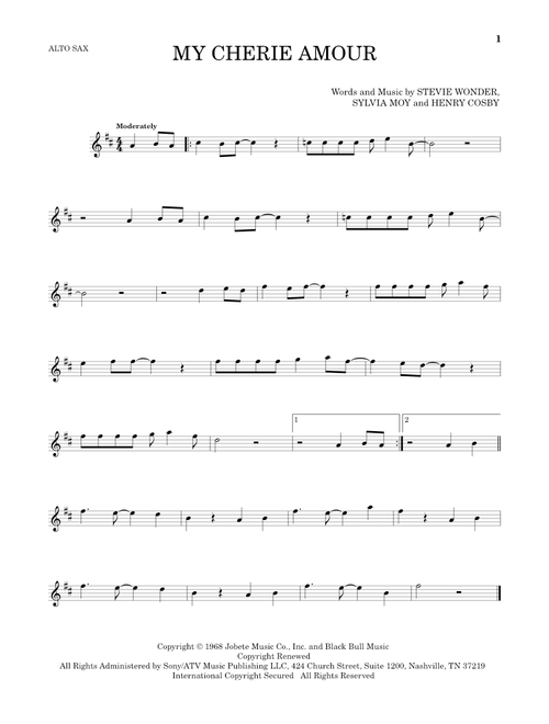 My Cherie Amour - Stevie Wonder (Alto Sax Solo)