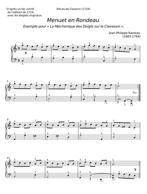 Menuet en Rondeau RCT4 - Jean-Philippe Rameau
