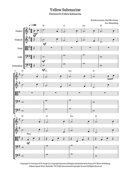 Yellow Submarine (Arr. Heisenberg) - The Beatles (String Ensemble)
