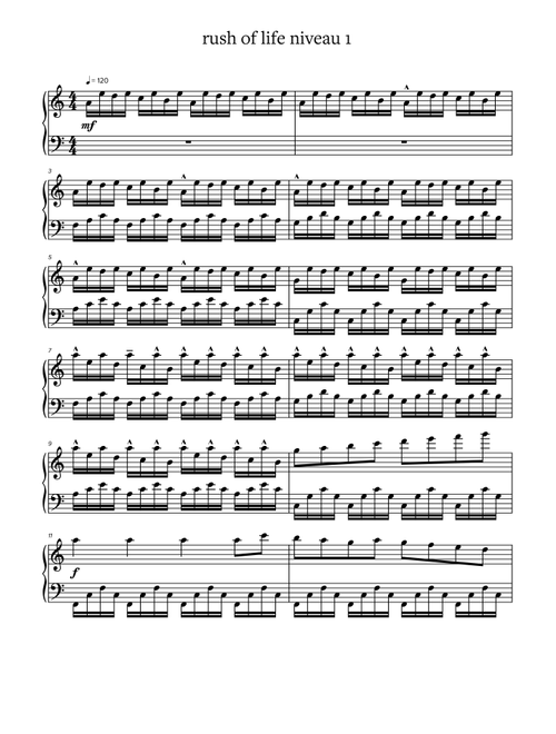 Rush of life niveau 1 (Arr. marc denouel) - Tony Ann (Easy Piano)