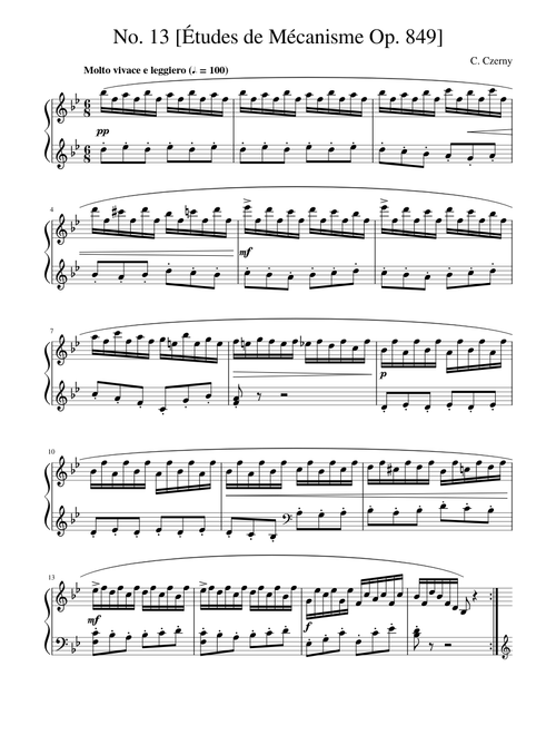 No. 13 [Études de Mécanisme Op. 849]