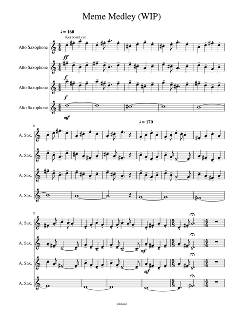 Meme Medley Sax Quartet WIP