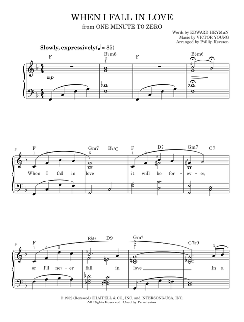 When I Fall In Love - Nat King Cole (Easy Piano)