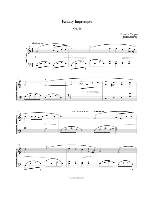Chopin - Fantasy Impromtu Op.66 (Easy piano arrangement) (Arr. MPS) (Easy Piano)