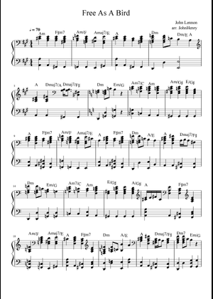 Play Official version of Free as a bird Sheet Music by The Beatles