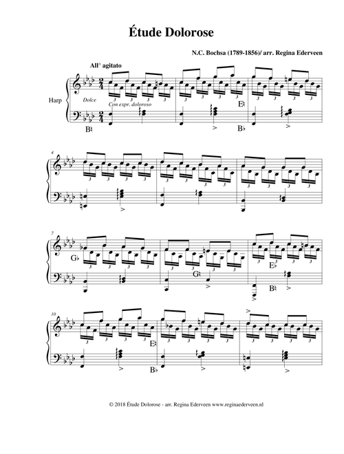 Étude Dolorose - pedal harp solo (Arr. Regina Ederveen) - N.C. Bochsa (1789-1856) (Harp)