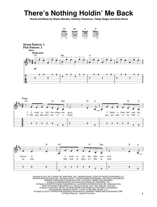 There's Nothing Holdin' Me Back - Shawn Mendes (Easy Guitar with TAB)