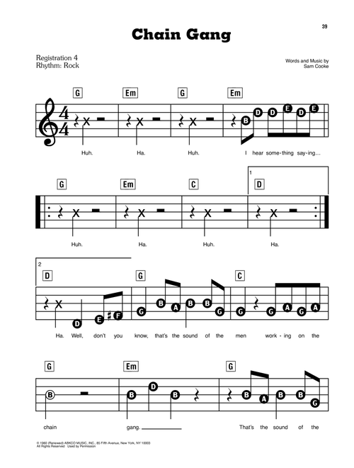 Chain Gang - Sam Cooke (E-Z Play Today)